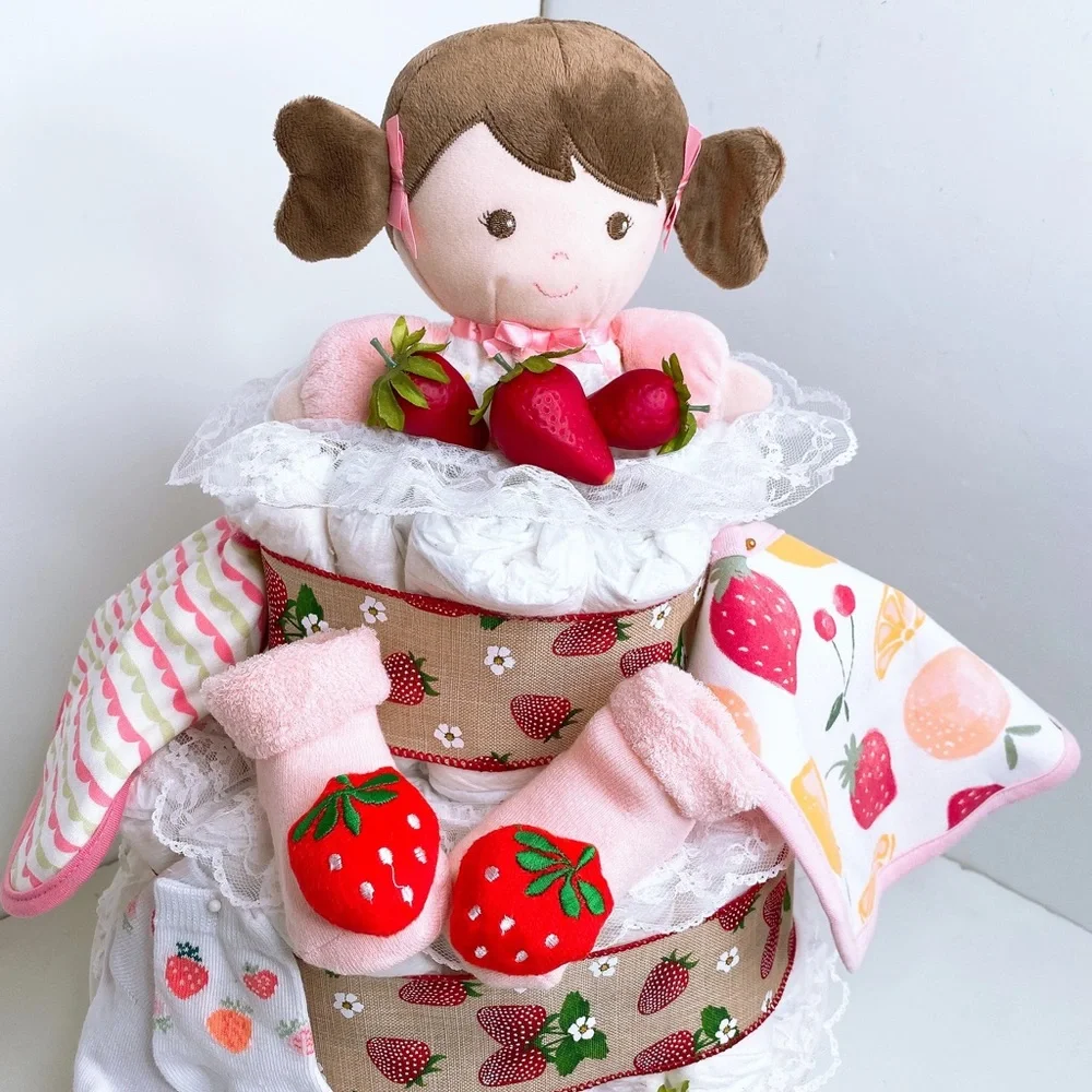 Strawberry Fruit Diaper Cake, Baby Shower Gift